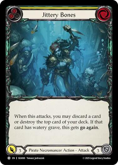 Jittery Bones (Yellow) [SEA069] (High Seas)  Rainbow Foil