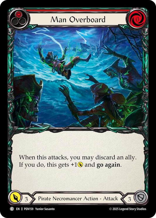 Man Overboard (Red) (Rainbow Foil) [PEN159] (Compendium of Rathe)  Rainbow Foil