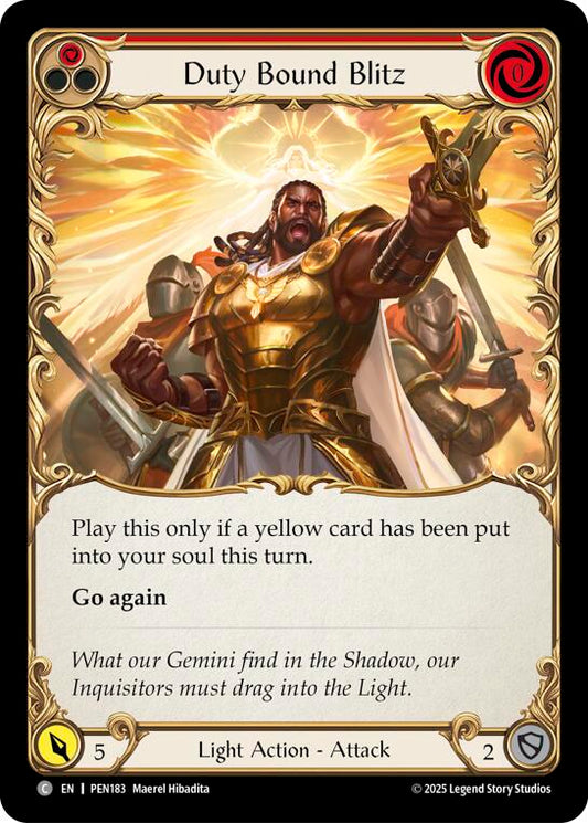 Duty Bound Blitz (Red) (Rainbow Foil) [PEN183] (Compendium of Rathe)  Rainbow Foil