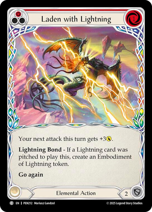 Laden With Lightning (Red) (Rainbow Foil) [PEN212] (Compendium of Rathe)  Rainbow Foil
