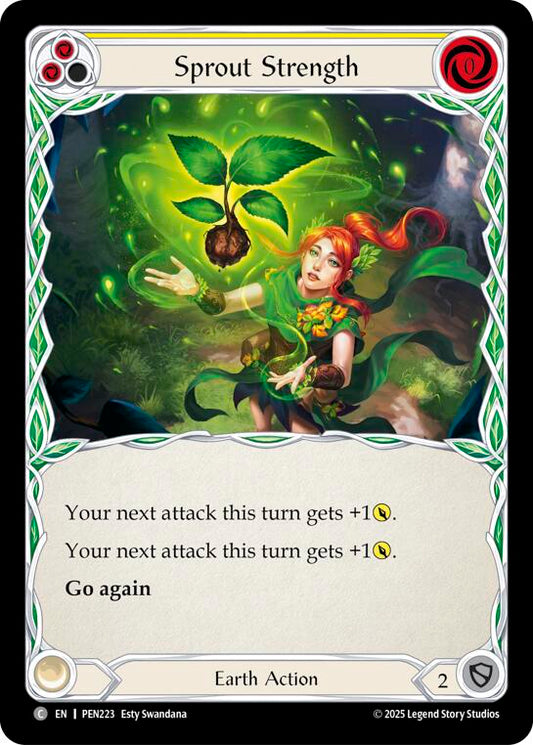 Sprout Strength (Yellow) (Rainbow Foil) [PEN223] (Compendium of Rathe)  Rainbow Foil