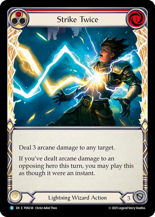 Strike Twice (Red) (Rainbow Foil) [PEN238] (Compendium of Rathe)  Rainbow Foil