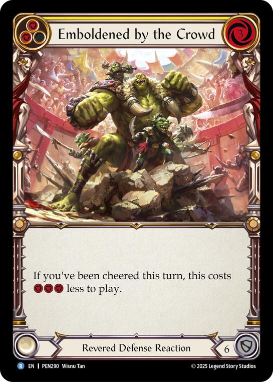 Emboldened By The Crowd (Yellow) (Rainbow Foil) [PEN290] (Compendium of Rathe)  Rainbow Foil