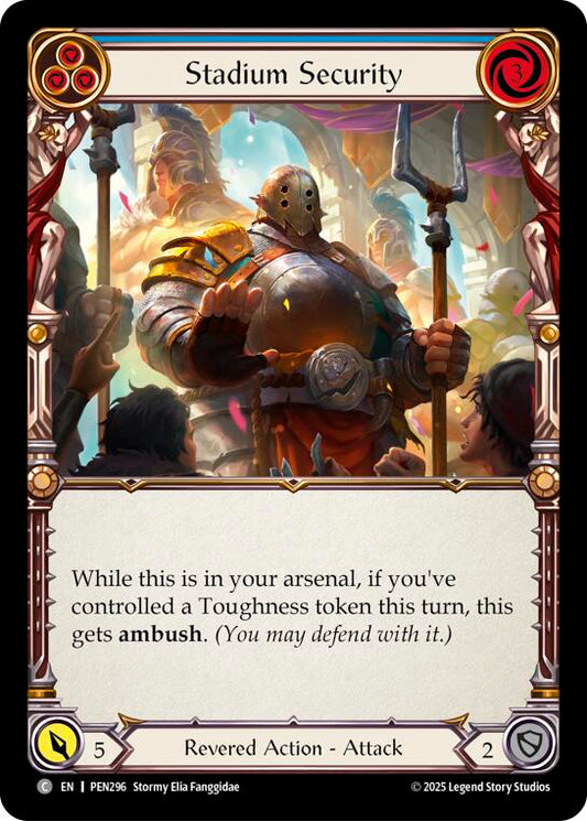 Stadium Security (Blue) (Rainbow Foil) [PEN296] (Compendium of Rathe)  Rainbow Foil