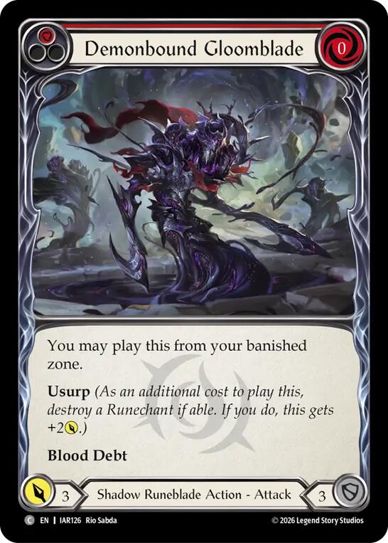 Demonbound Gloomblade (Red) [IAR126] (Usurp the Shadow Throne)  Rainbow Foil