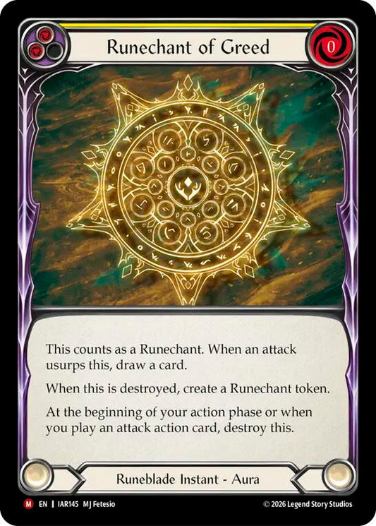 Runechant of Greed (Yellow) [IAR145] (Usurp the Shadow Throne)