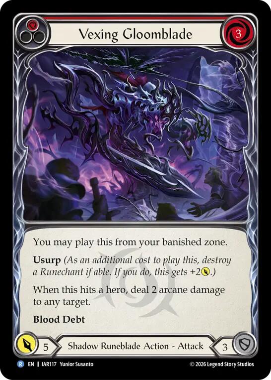 Vexing Gloomblade (Red) [IAR117] (Usurp the Shadow Throne)  Rainbow Foil