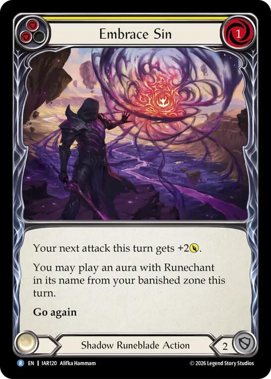 Embrace Sin (Yellow) [IAR120] (Usurp the Shadow Throne)  Rainbow Foil