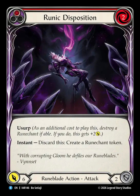 Runic Disposition (Red) [IAR146] (Usurp the Shadow Throne)  Rainbow Foil