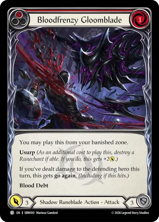 Bloodfrenzy Gloomblade (Red) [SBW010] (Silver Age: Usurp the Shadow Throne)