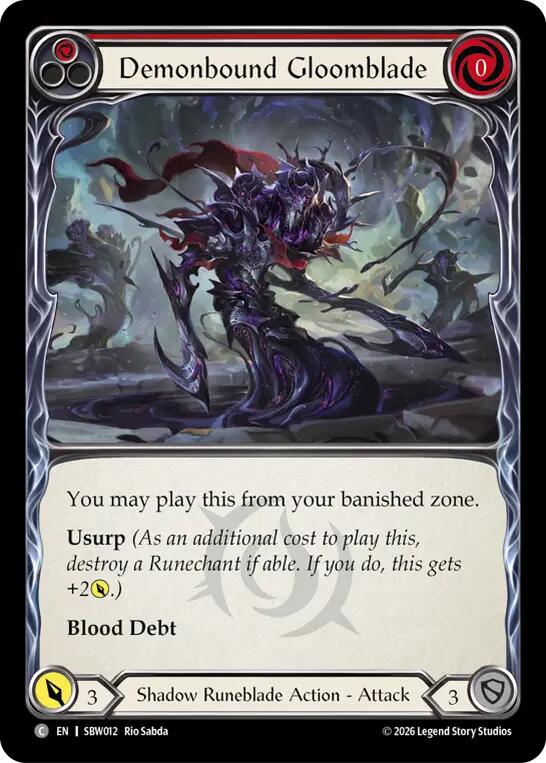 Demonbound Gloomblade (Red) [SBW012] (Silver Age: Usurp the Shadow Throne)
