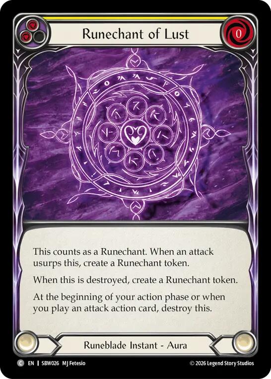 Runechant of Lust (Yellow) [SBW026] (Silver Age: Usurp the Shadow Throne)
