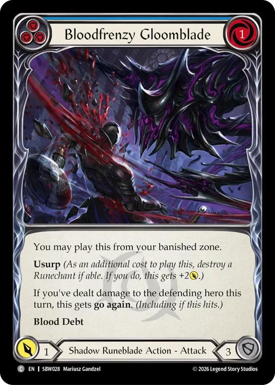 Bloodfrenzy Gloomblade (Blue) [SBW028] (Silver Age: Usurp the Shadow Throne)