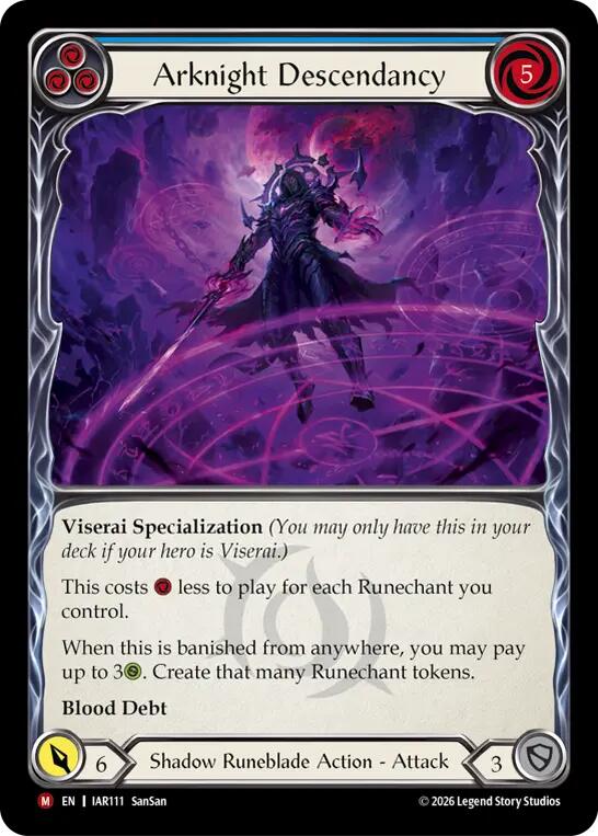 Arknight Descendancy (Blue) [IAR111] (Usurp the Shadow Throne)  Rainbow Foil
