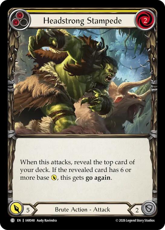 Headstrong Stampede (Yellow) [IAR048] (Usurp the Shadow Throne)  Rainbow Foil