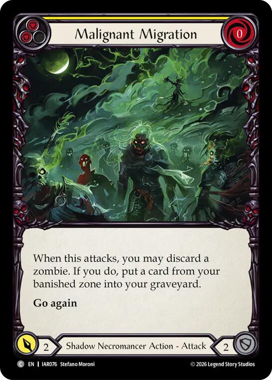 Malignant Migration (Yellow) [IAR076] (Usurp the Shadow Throne)  Rainbow Foil