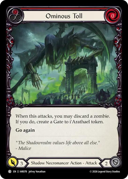 Ominous Toll (Red) [IAR078] (Usurp the Shadow Throne)  Rainbow Foil