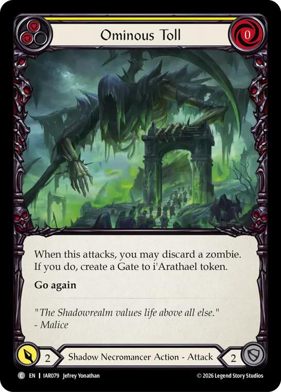 Ominous Toll (Yellow) [IAR079] (Usurp the Shadow Throne)  Rainbow Foil