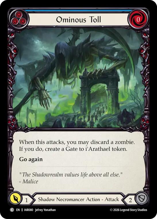 Ominous Toll (Blue) [IAR080] (Usurp the Shadow Throne)