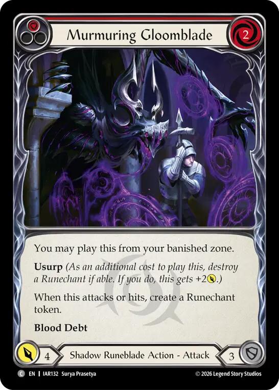 Murmuring Gloomblade (Red) [IAR132] (Usurp the Shadow Throne)  Rainbow Foil