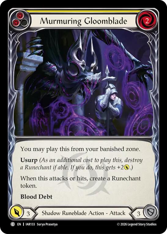 Murmuring Gloomblade (Yellow) [IAR133] (Usurp the Shadow Throne)
