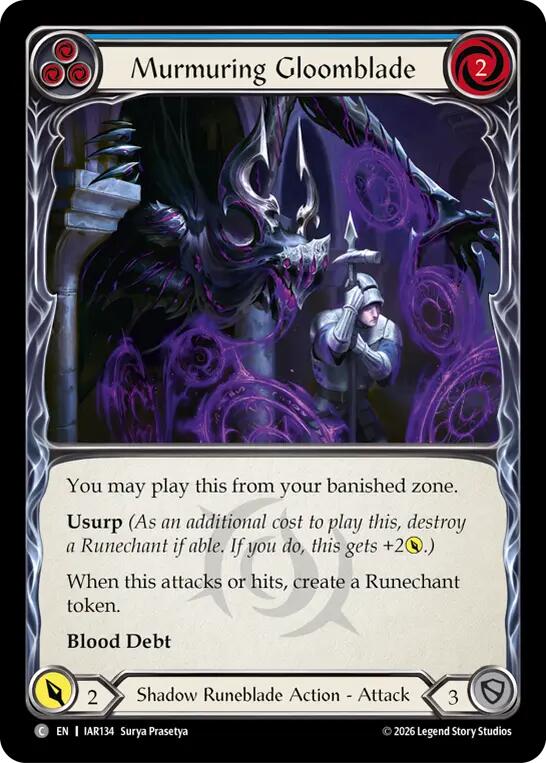 Murmuring Gloomblade (Blue) [IAR134] (Usurp the Shadow Throne)  Rainbow Foil