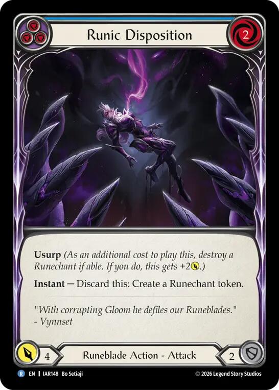 Runic Disposition (Blue) [IAR148] (Usurp the Shadow Throne)  Rainbow Foil