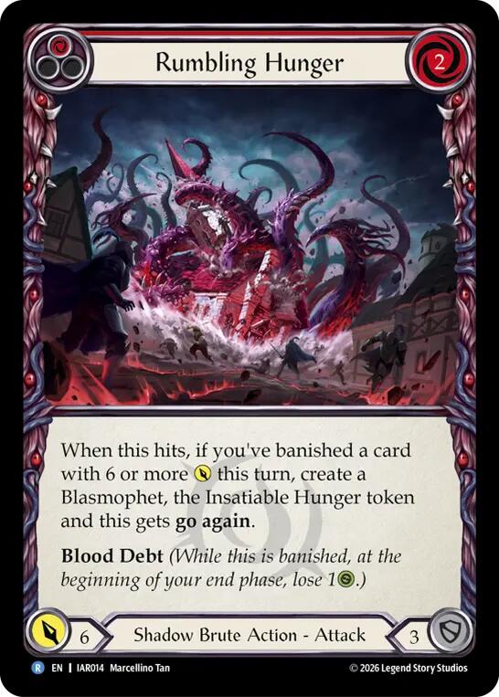 Rumbling Hunger (Red) [IAR014] (Usurp the Shadow Throne)  Rainbow Foil