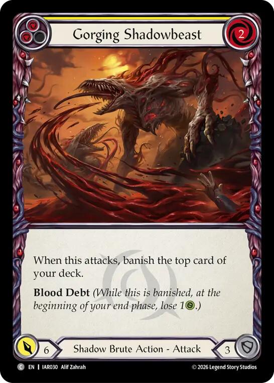 Gorging Shadowbeast (Yellow) [IAR030] (Usurp the Shadow Throne)  Rainbow Foil