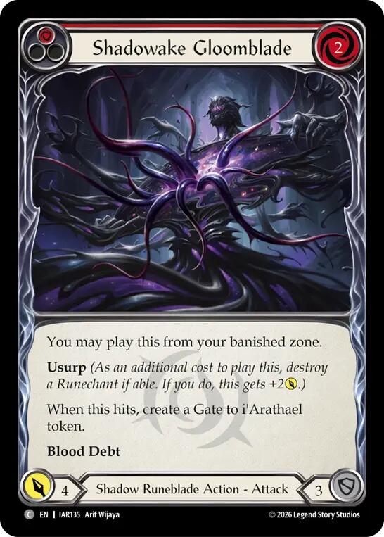 Shadowake Gloomblade (Red) [IAR135] (Usurp the Shadow Throne)  Rainbow Foil