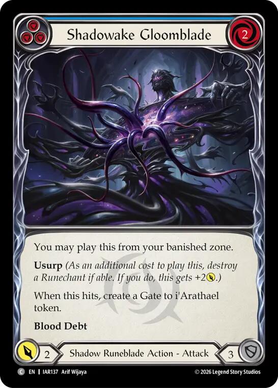 Shadowake Gloomblade (Blue) [IAR137] (Usurp the Shadow Throne)  Rainbow Foil
