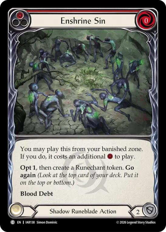 Enshrine Sin (Red) [IAR138] (Usurp the Shadow Throne)