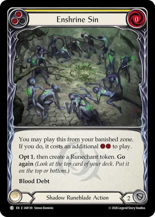 Enshrine Sin (Yellow) [IAR139] (Usurp the Shadow Throne)  Rainbow Foil