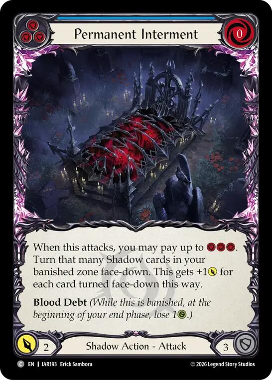 Permanent Interment (Blue) [IAR193] (Usurp the Shadow Throne)  Rainbow Foil