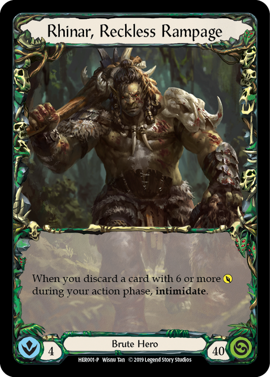 Rhinar, Reckless Rampage [HER001-P] (Promo)  1st Edition Cold Foil