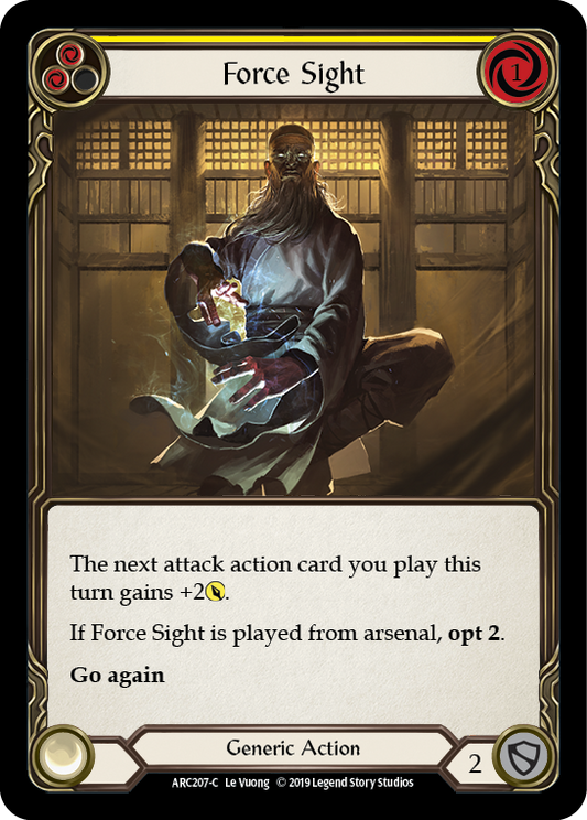 Force Sight (Yellow) [ARC207-C] (Arcane Rising)  1st Edition Rainbow Foil