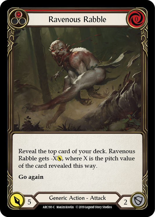Ravenous Rabble (Red) [ARC191-C] (Arcane Rising)  1st Edition Rainbow Foil